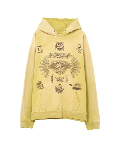 “ADVERTISING ART” Distressed Sweat Hoodie — худи с потертостями, принт «Advertising Art»