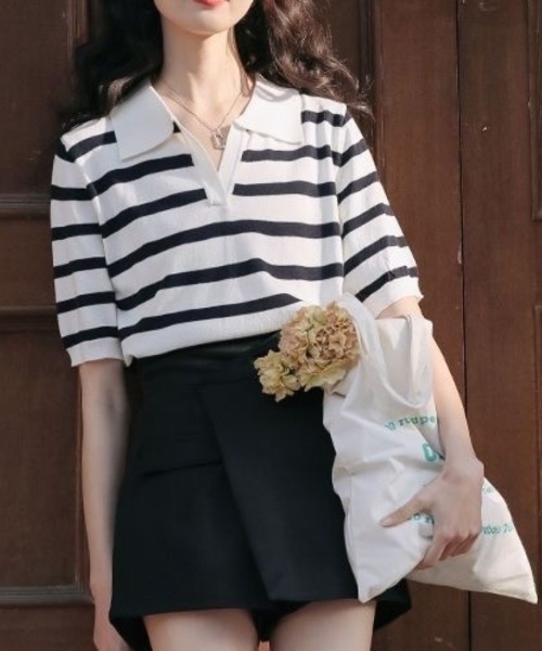 Border Polo Shirt — поло с коротким рукавом