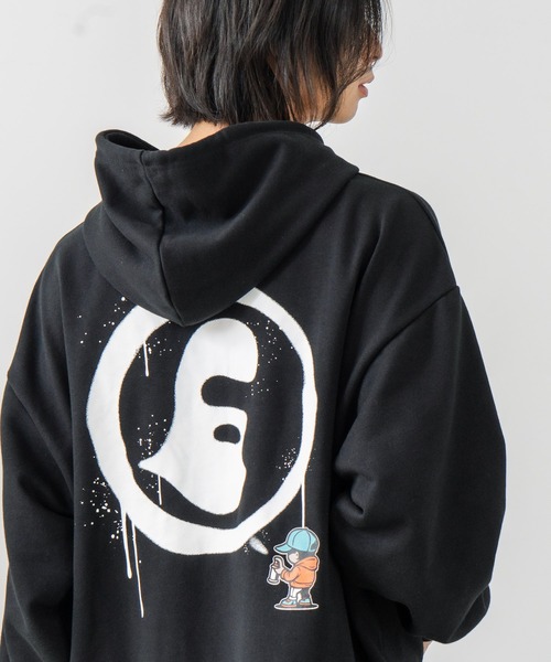 [BRKNHOME] Backprint Fullzip Sweat Parker — толстовка‑парка на молнии с принтом на спине