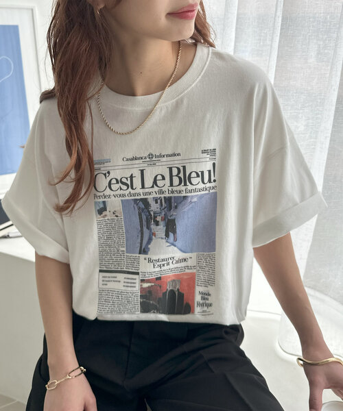 [Юнисекс] Асорт нюз пеперфайл T‑shirt (ASORT NEWS PAPER GRAPHIC T‑shirt)