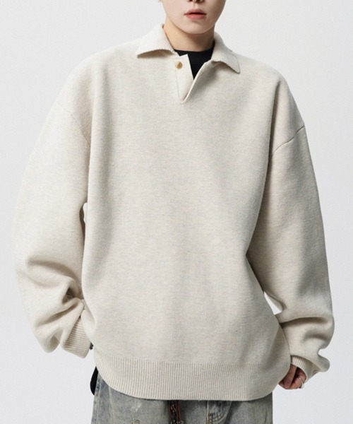[NOWLE] Релакс‑жилет Skipper Pull‑over Polo Knit