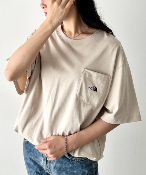 THE NORTH FACE/Reversible Long Point Print Curenec Half‑sleeve Cotton T‑shirt M's ESSENCE S/S R/TEE