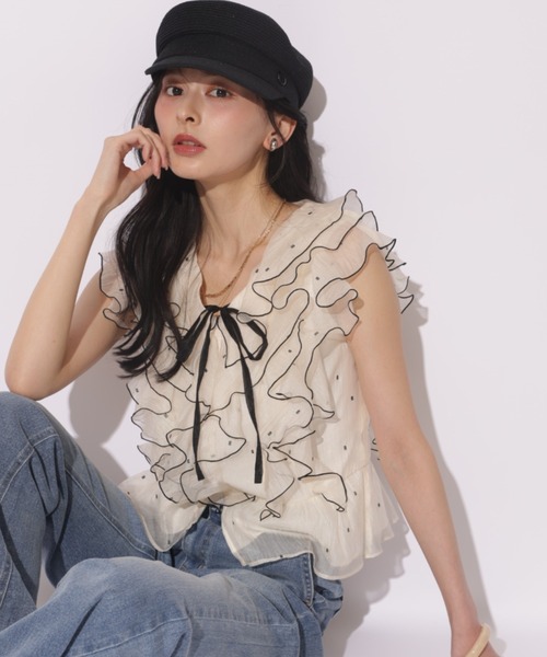 Цветочная фрилл‑блузка (flower frill blouse)