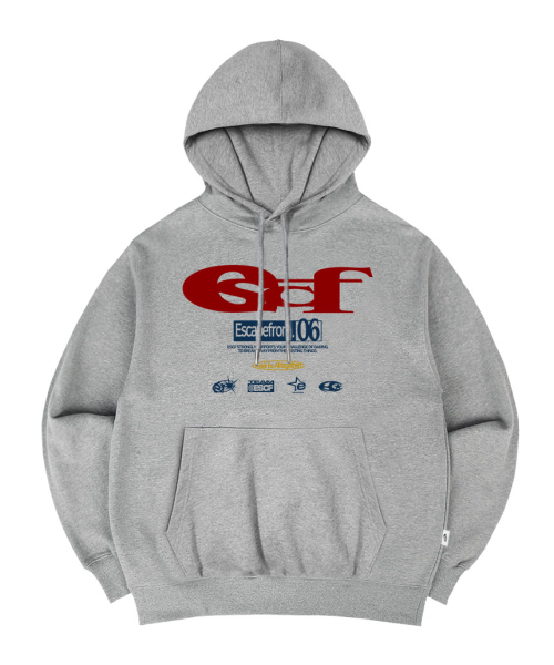 Red ESCF логотип‑принт фурнитура кард‑пуловер Grey — Red ESCF логотипный пуловер (серая)
