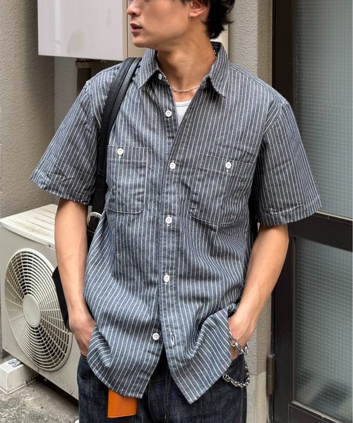 [Influenser Mizukichi Select] Hikkori work shirt (хиккори ворк шерт)
