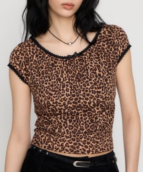 LEOPARD LACE — топ с кружевом «леопард»