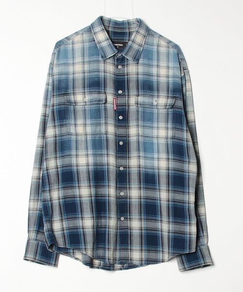 D2 Washed Check Shirt/0251 — рубашка в клетку с эффектом «вымытой» ткани