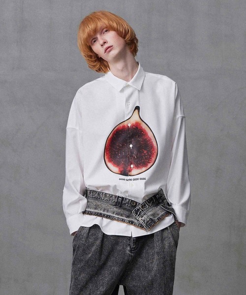 "ICHIJIKU" PT L/S SHIRTS — рубашка с длинным рукавом с принтом «ICHIJIKU»