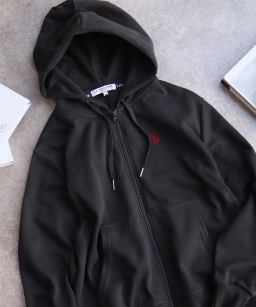 [U.S. POLO ASSN.] Wapoint logo刺繡 sweet zip parka