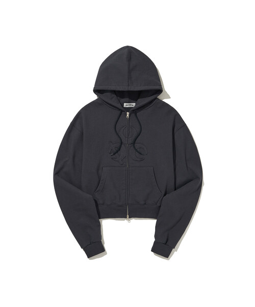 DUC Symbol Hoodie Zip‑up — винтажная черная толстовка с капюшоном на молнии