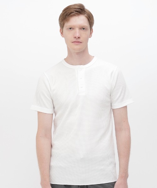 DAILY THERMAL HENLEY NECK T‑SHIRT — летняя термальная футболка с воротником‑хенли / AVIREX