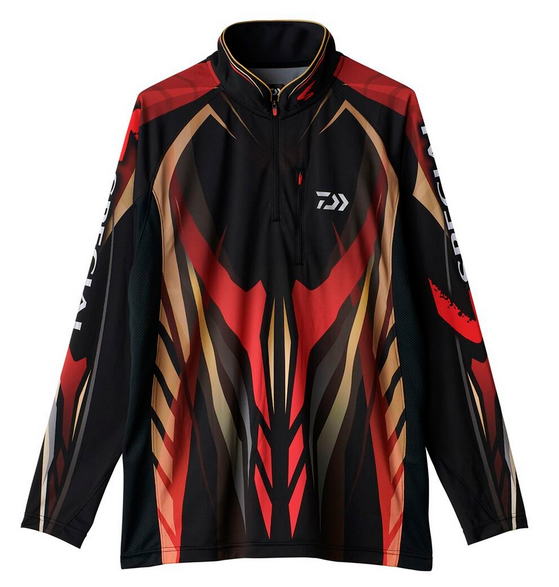Daiwa Special Long Sleeve Shirt DE-7025, цвет магма/черный, размер M (код 4550133527678)