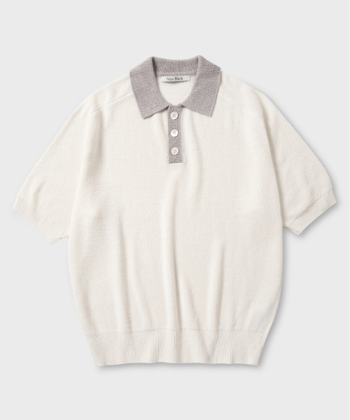 Lagran half‑sleeve rib кардиган — вязаный, цвет ivory