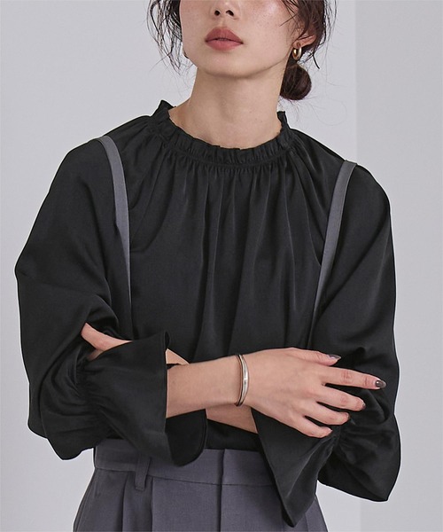 Saten full neck candy dress — лиф-блузка, чёрная