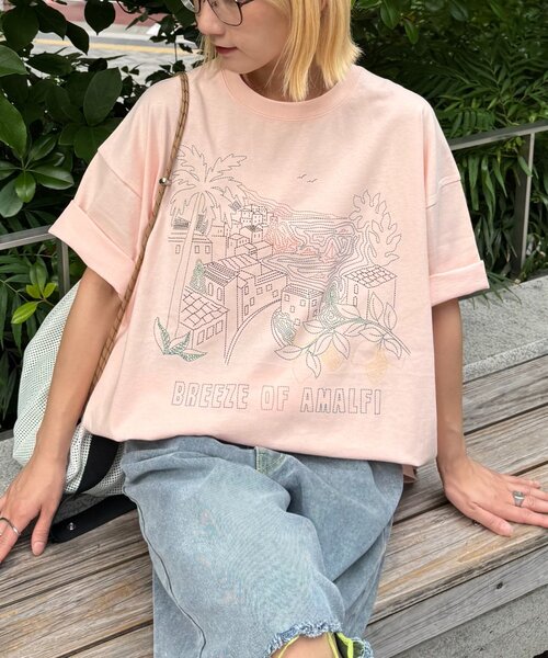 UNISEX Amalfia resort print TEE — унисекс футболка с принтом