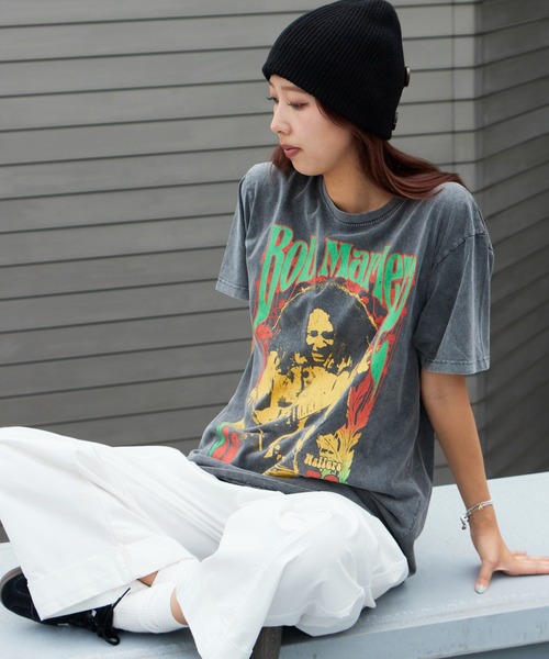Bob Marley Unisex Stone Wash T-shirt:1978 (Charcoal Grey) — бэнд-футболка, принт, полупрозрачная, летняя коллекция 2026