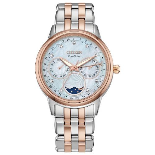 Citizen FD0006-56D — мужские/женские часы Eco-Drive, лунно-фазовый индикатор, комбинированный корпус, японское производство (не продаются в Японии)