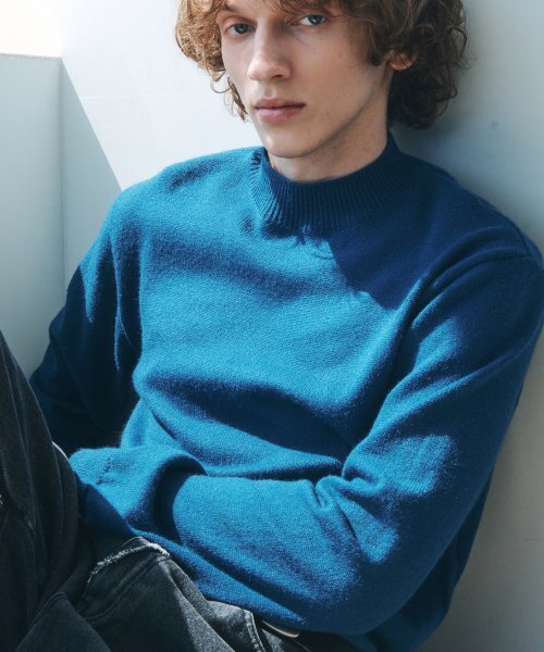UNISEX POND MOCK‑NECK KNIT — синий