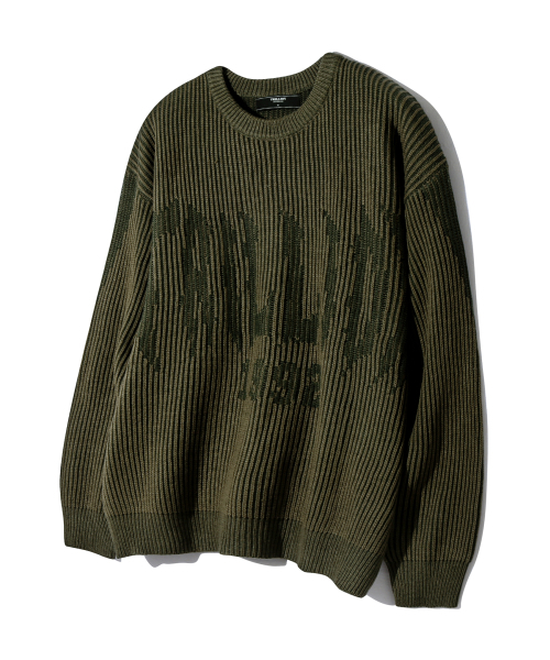 Woshable turtleneck crew‑neck графический трикотаж (кардиган) — коричневый