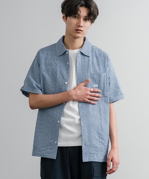 THE NORTH FACE M’s Traveler Check S/S Shirt — мужская рубашка с коротким рукавом, вышитый логотип, travel check