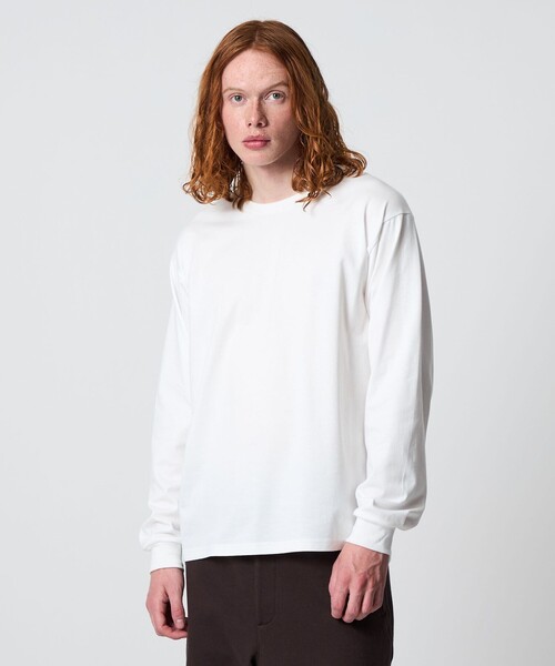 UNITED ARROWS & SONS Plain L/Sleeve Tee — однотонная футболка с длинным рукавом