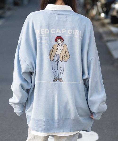 a-r Red Cap Girl 12G вязаный топ, кружевная отделка, розовый/чёрный
