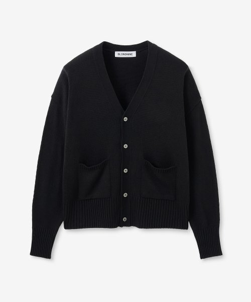 Soft wool V‑neck knit cardigan — V‑образный кардиган из мягкой шерсти, черный