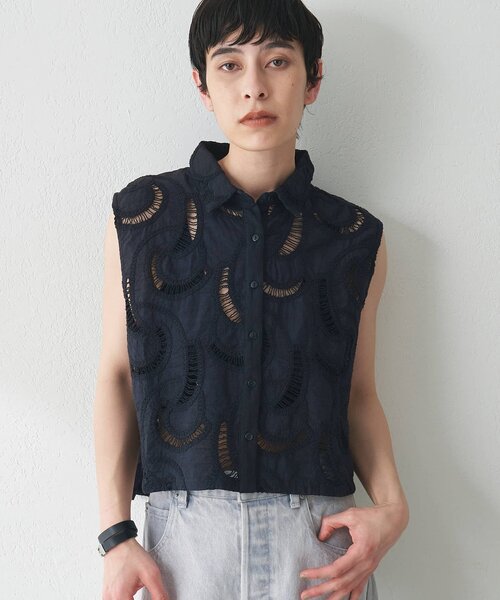 WEB限定 Enbroidery French Sleeve Shirt — рубашка с вышивкой и рукавом‑фонариком (сет‑ап возможен)