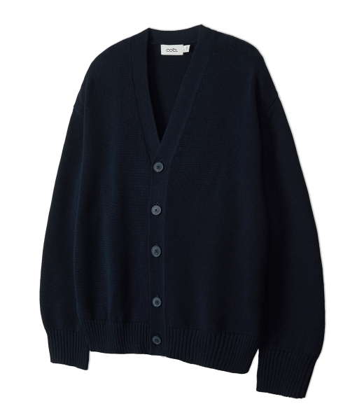 Lenure ver. — софт‑веш V‑neck knit cardigan Navy (COOSCD001 NAVY)