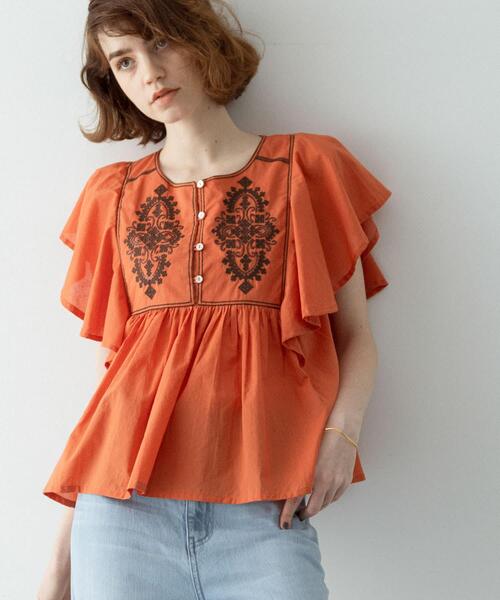 Spancoal enbroidairy blouse — женская блузка с вышивкой