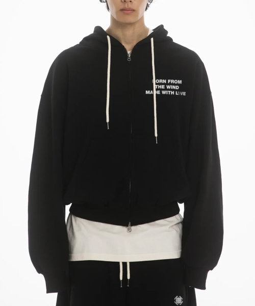 MWL Oversize fleece lining (с подкладкой) — флисовая толстовка, капюшон, черная