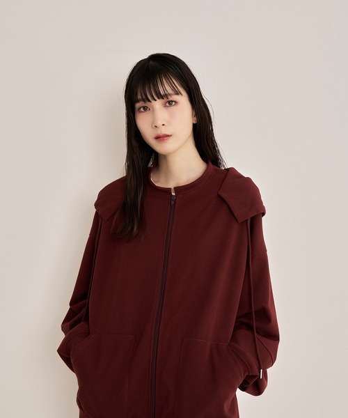 [Nora Lily] Emboss Full Zip Parka — парка с тиснением и полной молнией