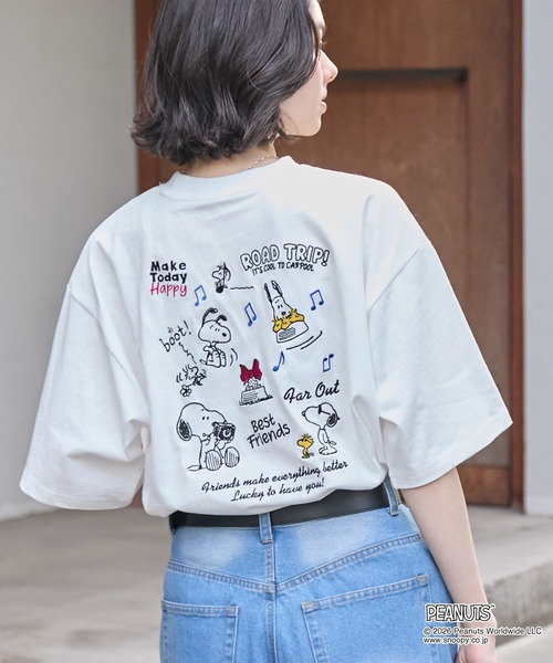 PEANUTS / Snoopy винтажный принт‑футболка с Винтажным принтом Snoopy Peanuts, полукруглый рукав