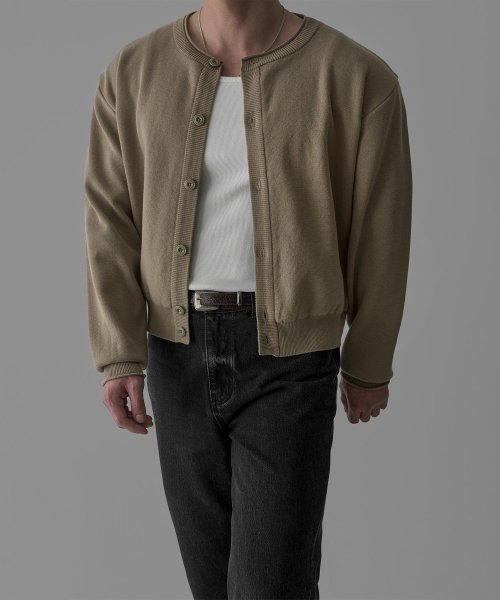 Rokkat Crop Cotton cardigan [beige] — короткая хлопковая кардиган‑кроп (бежевый)