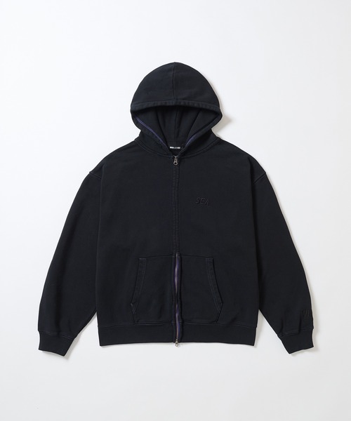 [ZOZO限定] SULFUR DYEING LOGO ZIP SWEATSHIRT — свитшот с молнией и логотипом, окраска серой серой