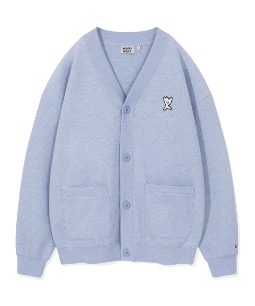 Jarge V‑neck pocket cardigan blue — кардиган с V‑образным вырезом и карманом, синий