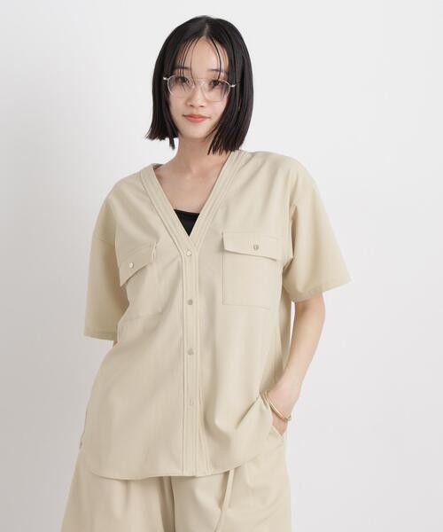 Меланж‑стеганая куртка‑пуховик V‑neck (съёмный воротник)