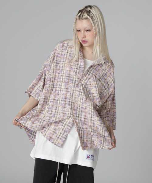 [WEB&DEPOT Limited] DankeSchon BLEACH CHECK open collar
