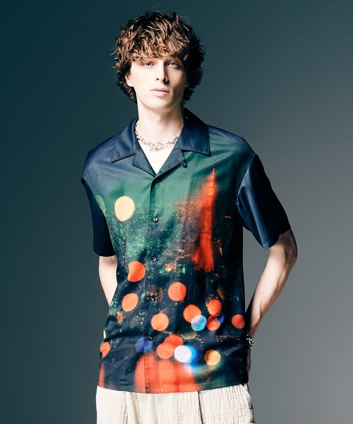 Midnight Open Collar Shirt / полуприталенная рубашка с открытым воротником