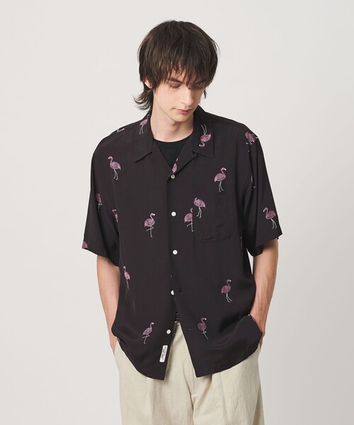 <TOWN> FLAMINGO open collar shirt