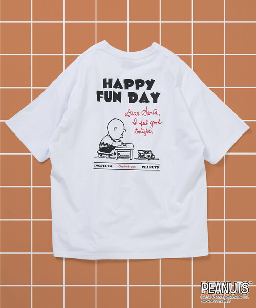 Ограниченная коллекция PEANUTS — Big Sur Et Backprint T‑shirt HAPPY FUN DAY