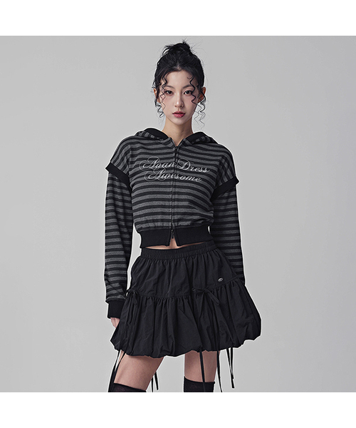 Toodleist crop hooded fur park — чёрная укороченная парка с меховой подкладкой