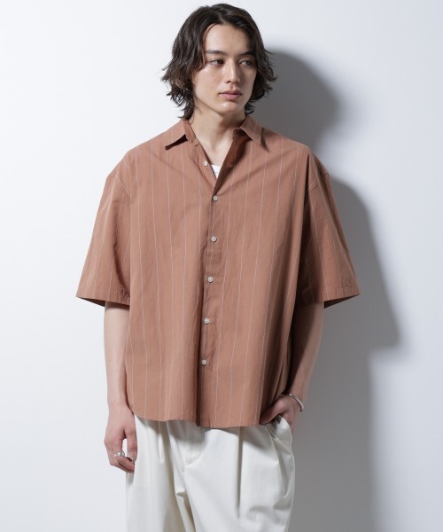 Regular collar cartoon‑print linen‑blend shirt