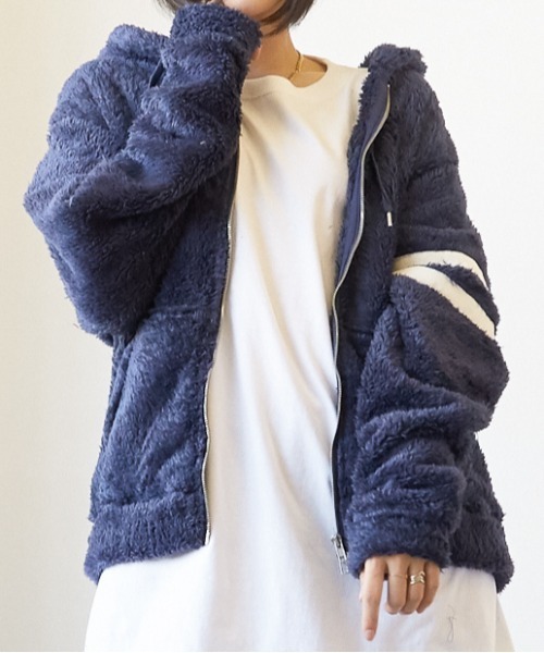Soft shaggy boa zip parka — мягкая джог‑парка с меховой отделкой