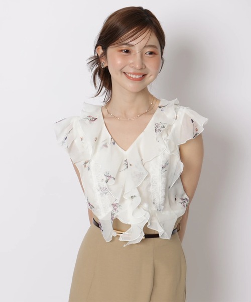 Лёгкая флисовая толстовка с принтом — Front‑flower drawstring blouse