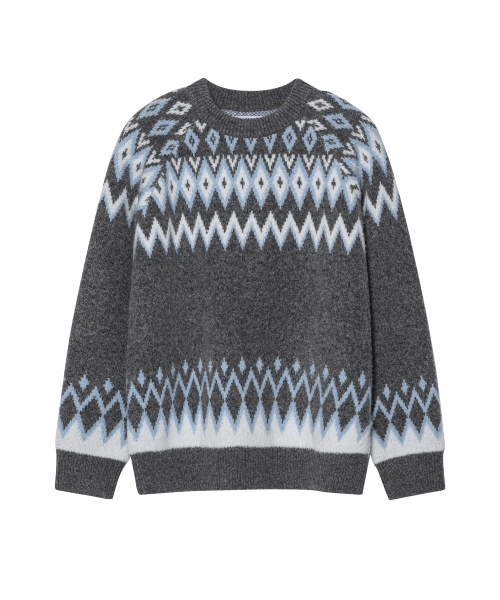 Nordic pattern пуловер [grey]