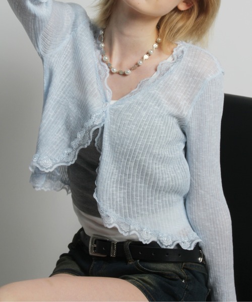 IMARI Leas frill shirt Cardigan #