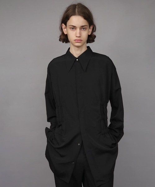 OVERSIZED SHIRRING SHIRT — оверсайз рубашка со сборками