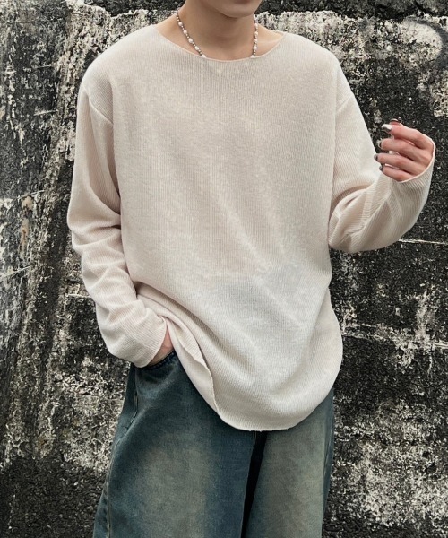 see‑through long sleeve knit — полупрозрачный длиннорукáвный вязаный джемпер (Chikashitsu +)