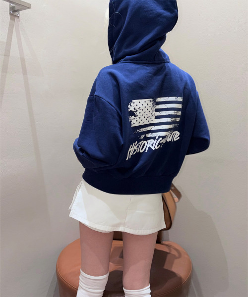 Womens USA Jeep cropped hooded field jacket (JR5TZF072NA) — укороченная куртка‑толстовка